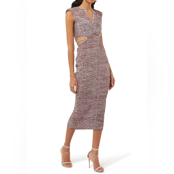SELF-PORTRAIT
Crossover Rib Knit Midi Dress Size L - Picture 2 of 15